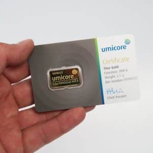 2.5 gram umicore gold bar
