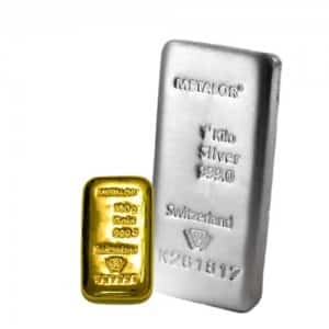 Bullion Investment - Metalor Cast Gold and Silver bar in £5000