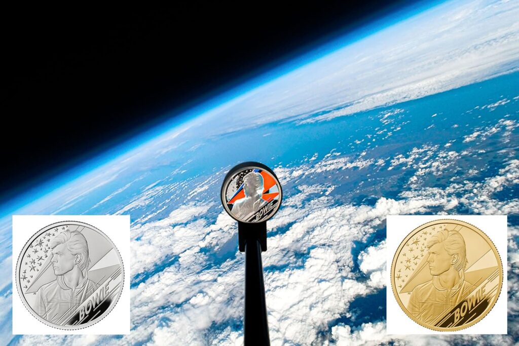 David Bowie coin blasted in to space