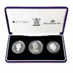 002 Queen Elizabeth II Golden Jubilee Silver Proof 3-Coin Set