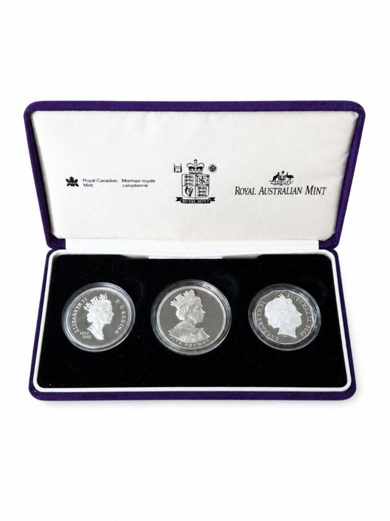 002 Queen Elizabeth II Golden Jubilee Silver Proof 3-Coin Set